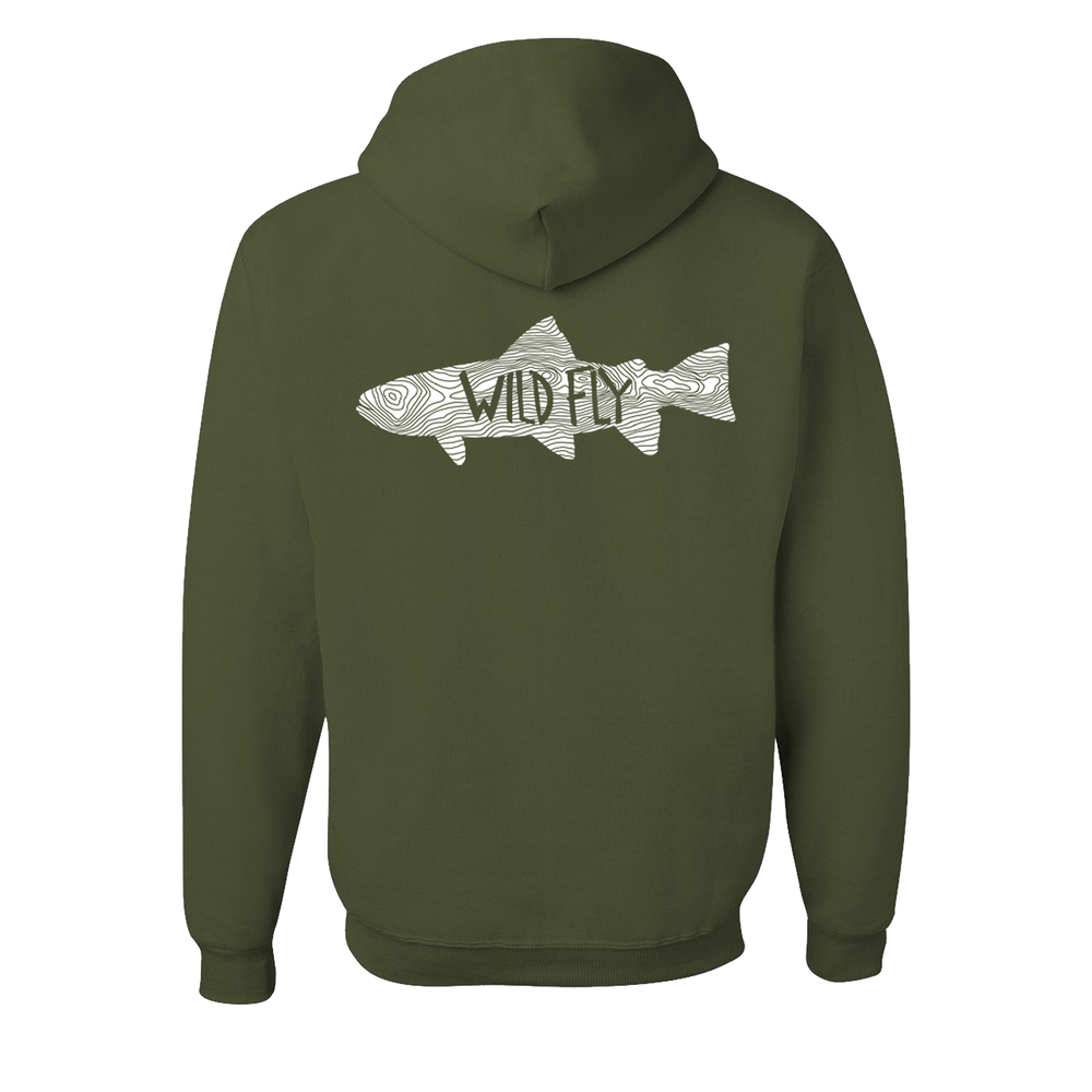 Topo Trout Hoodie - Military Green