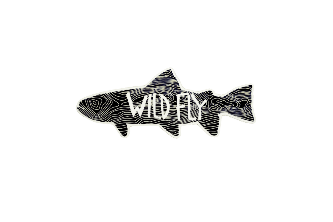 Topo Trout Decal - Matte Black