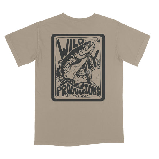 Trout Badge Tee - Khaki