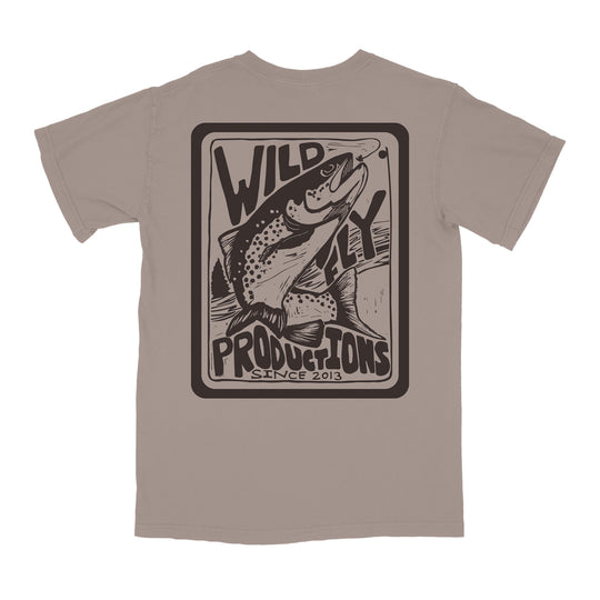 Trout Badge Tee - Khaki