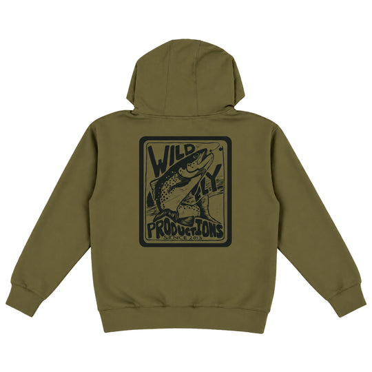 Trout Badge Hoodie - Military Green