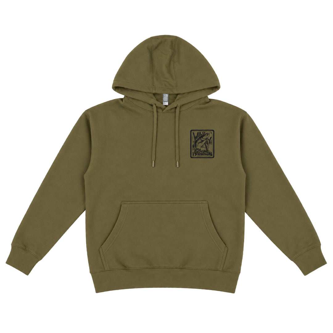 Trout Badge Hoodie - Military Green