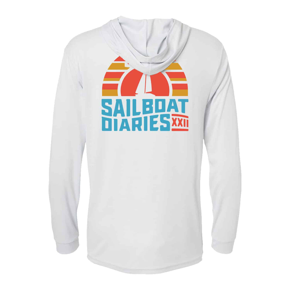Sailboat Diaries Retro Sun Hoodie - Light Gray