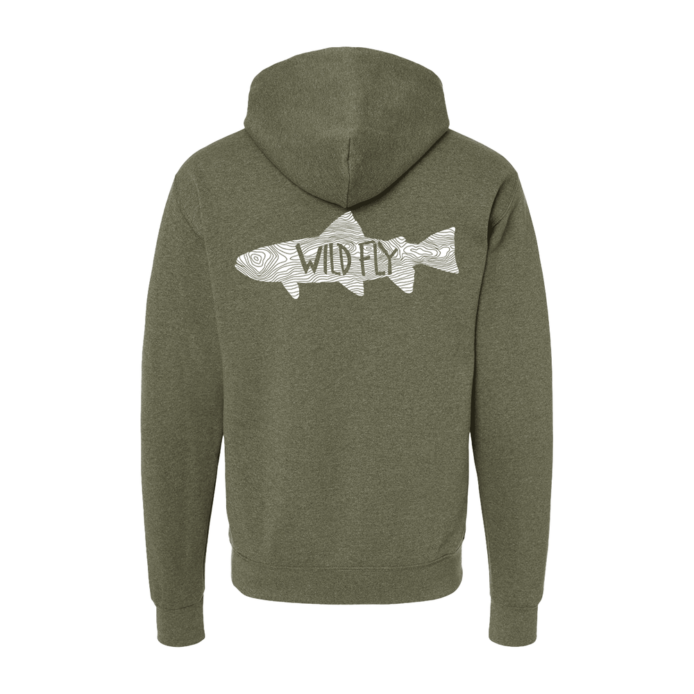 Topo Trout Hoodie - Military Heather Green