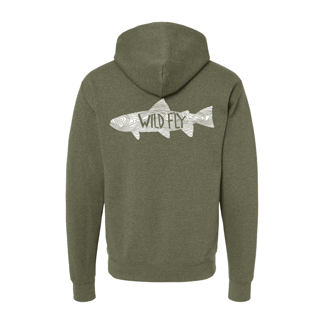 Topo Trout Hoodie - Military Heather Green
